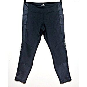 womens Leggings XXL stretch knit black two-tone Free 2 B By free Country mesh